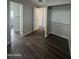 Bedroom view showing access to ensuite bathroom and closet at 245 S 56Th St # 209, Mesa, AZ 85206