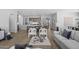 Bright living room with neutral tones, arched doorways, and an open layout into the kitchen at 2134 W Rowel Rd, Phoenix, AZ 85085