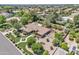 Aerial view of a property featuring lush landscaping, mature trees, and a spacious backyard at 4222 E Brown Rd # 31, Mesa, AZ 85205