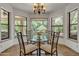 Bright dining area with bay windows overlooking the landscaped backyard at 4222 E Brown Rd # 31, Mesa, AZ 85205