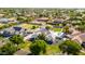 Stunning aerial view showcasing a luxurious property with a pool, lush landscaping, and well-maintained neighborhood at 22474 S 199Th Cir, Queen Creek, AZ 85142