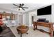 Bright living room with patio access and large TV at 7401 N Scottsdale Rd # 3, Paradise Valley, AZ 85253