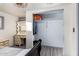 Bedroom with built-in desk and closet at 821 E Roeser Rd, Phoenix, AZ 85040