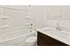 A modern bathroom featuring a combined shower-tub, toilet, and stylish vanity at 4919 W Hunter Trl, San Tan Valley, AZ 85144