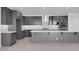 Modern eat-in kitchen with large island, sleek gray cabinets, and stainless steel appliances at 25137 N 171St Ave, Surprise, AZ 85387