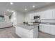 Open kitchen with granite island and white cabinets at 3714 S 58 Dr, Phoenix, AZ 85043