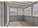 Shaded outdoor patio area features lattice work and space for seating at 11275 N 99Th Ave # 145, Peoria, AZ 85345