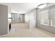 Open-concept living space with neutral colors, carpeted floors, and lots of natural light at 4925 E Desert Cove Ave # 350, Scottsdale, AZ 85254