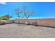 Large backyard features a low block wall, providing an open view of trees and the clear blue sky at 32030 N 20Th Ln, Phoenix, AZ 85085