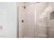 This shower offers a glass door and subway tile surround at 18762 E Panchito Dr, Gold Canyon, AZ 85118