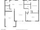 Black and white floor plan showing the layout of the home, including the kitchen, living room, bedrooms, and bathrooms at 11133 W Cameo Dr, Sun City, AZ 85351