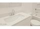 Clean and modern bathroom with a white vanity, sink, and faucet fixture at 4937 W Hunter Trl, San Tan Valley, AZ 85144