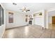 Living room featuring fireplace and access to other rooms at 1724 S Rockwell St, Gilbert, AZ 85295