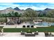 Landscaped backyard oasis with a pool and outdoor kitchen at 9027 N 82Nd St, Scottsdale, AZ 85258
