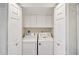 Convenient laundry room with a washer and dryer, plus overhead storage at 5122 N 31St Way # 244, Phoenix, AZ 85016