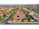 Overhead view of a grand estate with tile roof in a well manicured neighborhood at 4301 E Taurus Pl, Chandler, AZ 85249