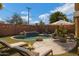Inviting backyard oasis featuring a private pool, lounge chairs, and outdoor seating area perfect for relaxation at 1859 N Morris --, Mesa, AZ 85201