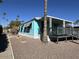 Cute aqua mobile home with covered porch at 9501 E Broadway Rd # 165, Mesa, AZ 85208