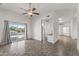 Spacious dining area with tile floors and sliding glass doors at 17841 N Willowbrook Dr, Sun City, AZ 85373