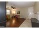 Home office with hardwood floors and built-in bench seating at 2541 E Carob Dr, Gilbert, AZ 85298