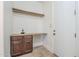 Mud room features built in desk area and tiled floors at 3414 E Virgil Dr, Gilbert, AZ 85298