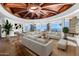 Bright living room showcasing recessed ceiling, neutral decor, with panoramic outdoor views at 5802 E Cholla Ln, Paradise Valley, AZ 85253