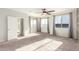 Spacious bedroom with carpet, ceiling fan, and windows for plenty of natural light at 4102 S 186Th Ave, Goodyear, AZ 85338