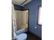 Clean bathroom with tub shower, grab bars and seashell curtain at 394 N Pinyon Dr, Apache Junction, AZ 85120
