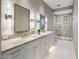 Spa-like bathroom with double vanity and walk-in shower at 10739 E Diamond Rim Dr, Scottsdale, AZ 85255