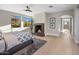 Spacious main bedroom with fireplace and large windows at 10739 E Diamond Rim Dr, Scottsdale, AZ 85255