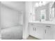 Spacious bathroom with modern vanity, mirror, and nearby bedroom at 5851 S Romano --, Mesa, AZ 85212