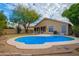 Relaxing kidney-shaped pool surrounded by a grassy yard at 4850 W Erie St, Chandler, AZ 85226