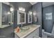 Bathroom with double sinks and modern glass vessel sinks at 7777 E 2Nd St # 303, Scottsdale, AZ 85251