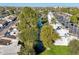 Aerial view of community with water features and lush landscaping at 2232 W Lindner Ave # 44, Mesa, AZ 85202