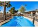 Relaxing kidney shaped pool in sunny backyard at 6511 E Presidio Rd, Scottsdale, AZ 85254