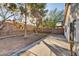 Sunny backyard with a large concrete patio, bordered by a block wall and mature trees at 4723 N 84Th Ln, Phoenix, AZ 85037