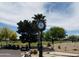 Community clock surrounded by palm trees, lush landscaping, and golf carts at 25609 N Forest Rd # 13, Rio Verde, AZ 85263