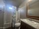 Clean bathroom with tub shower combo and vanity at 650 N Hawes Rd # 3729, Mesa, AZ 85207