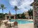 Community pool with a jacuzzi, covered ramada, and palm trees at 3576 N Carlton St, Buckeye, AZ 85396