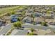 Aerial view of a neighborhood with well-maintained homes and green landscaping at 43205 W Askew Dr, Maricopa, AZ 85138