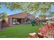 Landscaped backyard with a grassy area and playground at 2946 E Quiet Hollow Ln, Phoenix, AZ 85024