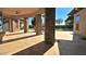 Covered patio with brick columns and access to a grassy backyard at 2285 E Mead Dr, Gilbert, AZ 85298