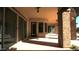 Covered patio with brick columns and sliding glass doors at 2285 E Mead Dr, Gilbert, AZ 85298