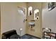 Unique powder room featuring a decorative sink, designer toilet and accent niches at 6411 S River Dr # 26, Tempe, AZ 85283