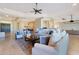 Open living room featuring comfortable seating and high ceilings at 6486 E Oberlin Way, Scottsdale, AZ 85266