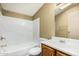 Clean bathroom with shower/tub and wood vanity at 16246 N 32Nd Way, Phoenix, AZ 85032