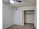 Spacious bedroom with ceiling fan and ample closet space at 3753 S Mill Ave, Tempe, AZ 85282