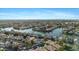 Aerial view of lakefront community with numerous homes at 2235 E Lakecrest Dr, Gilbert, AZ 85234