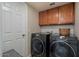 Convenient laundry room with Samsung washer and dryer at 2235 E Lakecrest Dr, Gilbert, AZ 85234