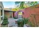 Brick paved courtyard with a water feature and gate at 2534 S Grandview Ave, Tempe, AZ 85282